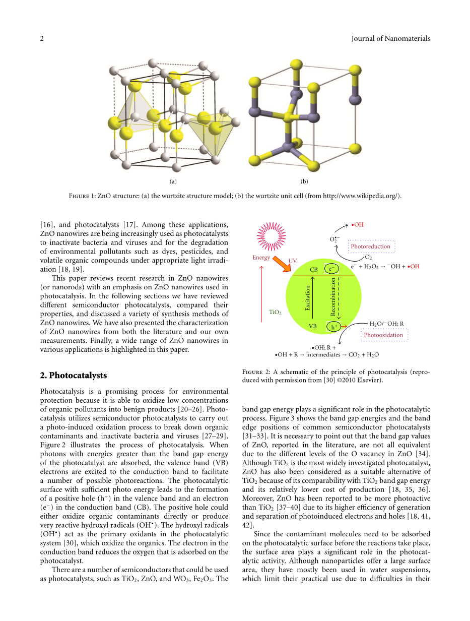 氧化锌纳米线的合成 表征及应用外文翻译资料 外文翻译网